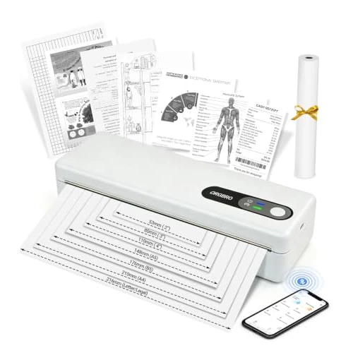 Oferta limitada: ORGBRO M1 Impresora Portátil Térmica A4 sin Tinta, Bluetooth Móvil | Compatible con iOS/Android/PC/Laptop, 203 ppp, Ideal para Oficina, Viaje, Casa y Escuela, Incluye 1 Rollo de Papel Térmico de 79.99 € a 69.99 € (ahorro 13%)