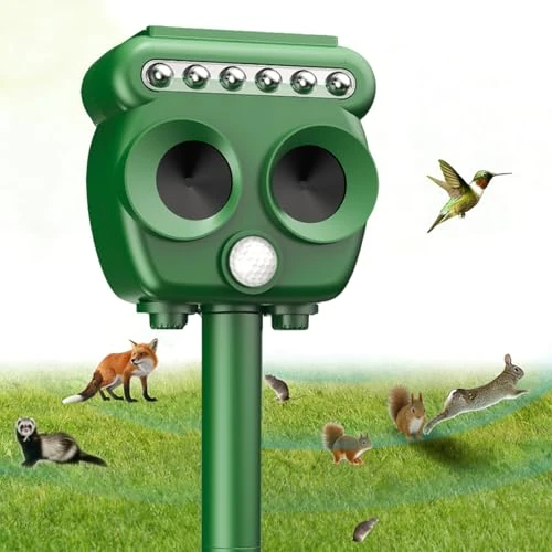 Offerta a tempo: Repellente per Gatti Ultrasuoni Solare,120° Infrared Sensing - IP45 Impermeabile, 5 Modalità Regolabili, Caricamento Solare, Cortile e Fattoria Allontana - per Gatti, Cani, Uccelli, Topi - 28% da 29.90 € a 21.56 €