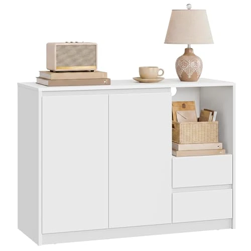 Offerta a tempo: VASAGLE Credenza, 3 Cassetti, Ripiani Regolabili, 40 x 103,3 x 74 cm - 0.00% da 99.99 € a 99.99 €