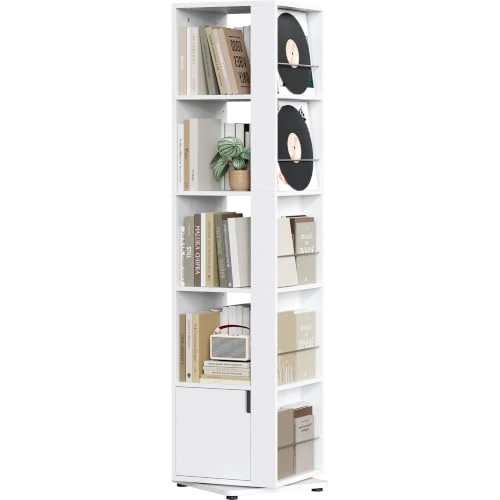 Oferta limitada: Yaheetech Estantería para Libros Giratoria de 360° de 5 Niveles Blanco de 79.99 € a 79.99 € (ahorro 0.00%)