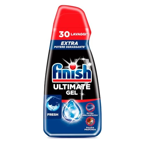 Offerta a tempo: Finish Ultimate Gel, Gel Detersivo per Lavastoviglie, 30 lavaggi, 540 ml, Fresh, Extra Potere Sgrassante, Extra Brillantezza, Pulizia Profonda - 20% da 5.59 € a 4.49 €