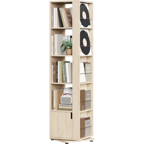 Offerta a tempo: Yaheetech Libreria Girevole 360° a 5 Ripiani Legno Chiaro - 0.00% da 89.99 € a 89.99 €