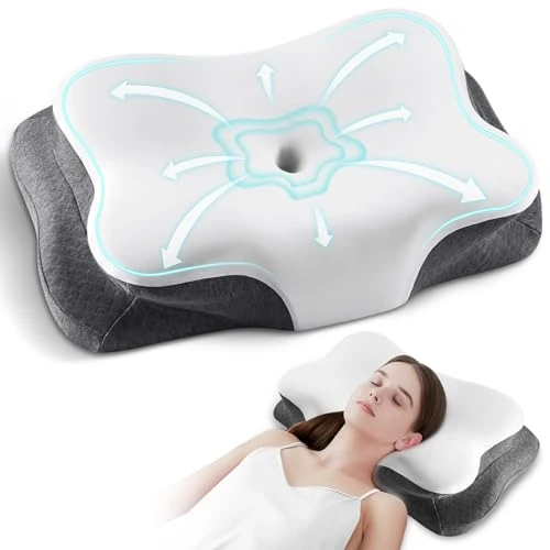 Oferta limitada: LOFTER Almohada cervical de espuma viscoelástica ergonómica con soporte para el cuello, para dormir de lado, espalda o boca abajo – con funda extraíble de 23.99 € a 23.99 € (ahorro 0.00%)