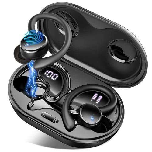 Offerta a tempo: 2026 Cuffie Bluetooth 5.4 Sport, 50 Ore Cuffie In Ear Cancellazione Rumore ENC e 4 HD Mics, Auricolari Bluetooth con 6D Bass Stereo, HiFi Cuffiette LED Display, IP7 Impermeabile Cuffie Senza Fili - 67% da 89.99 € a 29.99 €