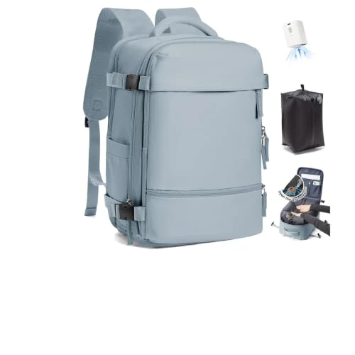 Limited-time offer: SZLX Vacuum Backpack Ryanair Cabin Bags 40x30x20 with Pump Travel Ruscksack Cabin Size Carry-on Luggage Women Waterproof Men's Vacuum Suitcase, Airbag Backpack with Vacuum System for Travel from 49.99 £ to 49.99 £ (save 0.00%)