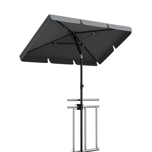 Offerta a tempo: Protezione UV50+ Ombrellone da Giardino Rettangolare - Altezza e Inclinazione Regolabili - Morsetto e Copertura Protettiva Inclusi - Ideale per Balcone Terrazzo Prato Spiaggia - Poliestere 160PA - 15% da 57.06 € a 48.78 €