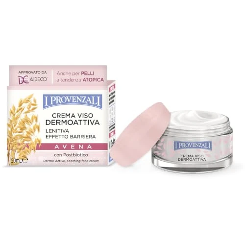 Offerta a tempo: I Provenzali | Crema Viso Dermoattiva Avena, Lenitiva, 50 ml | Funzione lenitiva - 44% da 10.79 € a 5.99 €