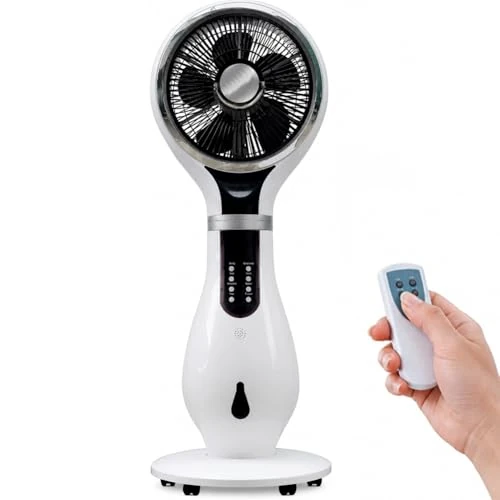 Zeitlich begrenztes Angebot: BAKAJI Ventilator mit Rädern, 80 W, kombiniert, 3-in-1-LED-Display mit Luftbefeuchter, Mückenschutz und Ionisator-Funktion, Air Fun Durchmesser 40 cm und Höhe 110 cm, automatische Abschaltung von 149.90 € auf 149.90 € (0.00% R