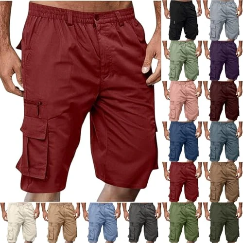 Offerta a tempo: Generico Pantaloncini Uomo - Bermuda Uomo Cargo Pantaloncini con Tasche Laterali Shorts Pantaloni Corti Slim Fit Multi Tasche in Cotone Tasconati Pantaloni Corti Sportivi Estivi Allenamento Correre - 0.00% da 25.99 € a 25.99 €
