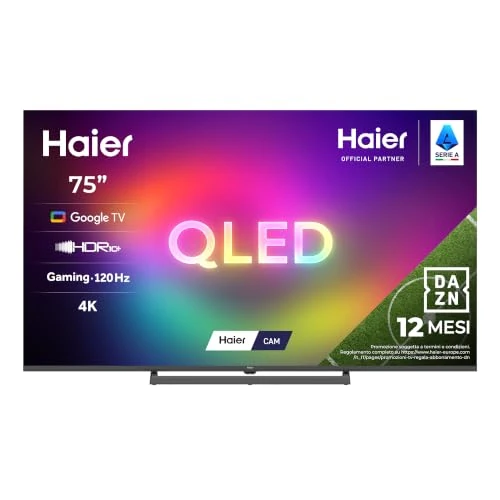 Offerta a tempo: Haier H6 Smart TV QLED 75'', 4K UHD, HDR10, Google TV - 0.00% da 599.99 € a 599.99 €