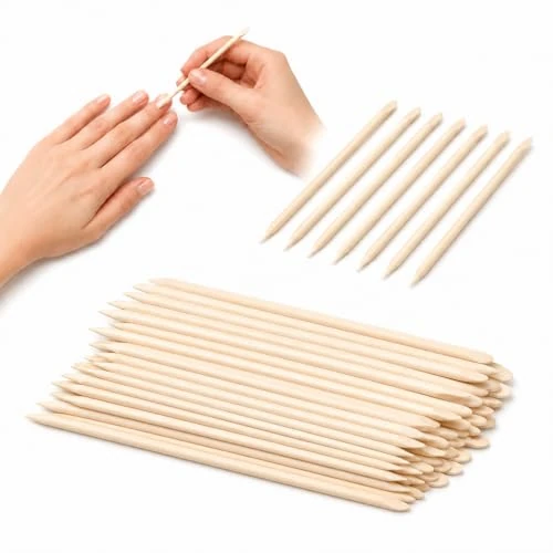 Offerta a tempo: 100 Bastoncini Legno Arancio 9,5 cm Spingi Cuticole Doppia Punta Manicure - 0.00% da 5.98 € a 5.98 €