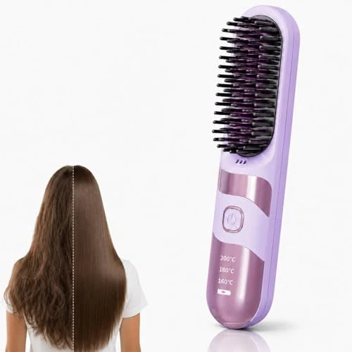 Offerta a tempo: Spazzola Lisciante Senza Fili, 3 Temperature, Ricaricabile - 0.00% da 29.98 € a 29.98 €