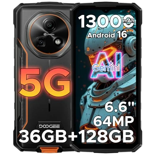 Offerta a tempo: DOOGEERugged FIRE 7 Rugged Smartphone 5G, 13000 mAh Telefono Indistruttibile Android 16, 6,6" +90Hz, 36GB+128GB, Fotocamera da 64 MP, MediaTek Dimensity 6300/IP68/IP69K/MIL-STD-810H, NFC - 5% da 289.99 € a 274.99 €