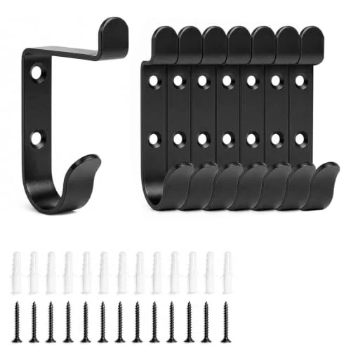 Offerta a tempo: AiQInu 8 Pezzi Ganci Appendiabiti da Parete per Pannelli Fonoassorbenti, 13mm di Larghezza Ganci Appendiabiti da Parete in Acciaio Carbonio, Attaccapanni da Muro da per Camera da Letto, Corridoio - 0.00% da 9.99 € a 9.99 €