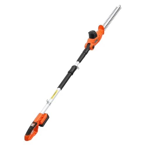 Offerta a tempo: VEVOR Kit Tagliasiepi a Batteria da Giardinaggio, Tagliasiepi Elettrico da 20 V con Lama in Acciaio a Doppio Taglio da 457,2 mm, Design Telescopico da 187,5 a 238,5 cm, per Rami Alti Siepi Arbusti - 37% da 105.90 € a 66.56 €