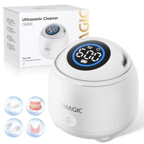 Zeitlich begrenztes Angebot: 7MAGIC Kabelloses Ultraschallreinigungsgerät für Retainer, 48 kHz, Weiß von 99.99 € auf 56.99 € (43% Rabatt)