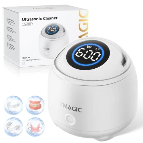 Offerta a tempo: 7MAGIC Pulitore ultrasuoni per bite dentale, 48 kHz, UV-C, Bianco - 44% da 99.99 € a 55.99 €