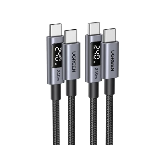 Limited-time offer: UGREEN 240W USB C Charger Cable with Built-in Digital Screen, 2M, 2Pack | PD 3.1 USB C to USB C Fast Charger USB C Cable for MacBook Pro/Air, iPad Pro, HP EliteBook, iPhone 18/17, Galaxy S26/S25 from 19.99 £ to 15.99 £ (save 20%)