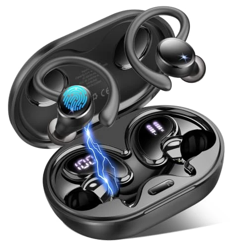 Offerta a tempo: 2026 Cuffie Bluetooth 5.4 Sport, 50 Ore Cuffie In Ear con Cancellazione Rumore ENC e 4 HD Mics, Auricolari Bluetooth con 6D Bass Stereo, Cuffie Senza Fili HiFi con LED Display, IP7 Impermeabile - 67% da 89.99 € a 29.99 €