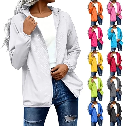 Offerta a tempo: Uwdiohq Giacca Antipioggia da Donna, Traspirante, Impermeabile, Taglie Forti, Giacca a Vento Casual Sottile, per la Primavera, l'autunno,L'Estate,con Cappuccio e Tasche A Nero S - 0.00% da 30.98 € a 30.98 €