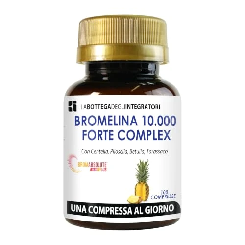 Offerta a tempo: BROMELINA 10.000 GDU/g GASTROPROTETTA CON BROMELINA 5000 GDU/g CENTELLA PILOSELLA BETULLA TARASSACO | INTEGRATORE CELLULITE E DRENANTE 100 COMPRESSE 1 AL GIORNO - 43% da 35.01 € a 19.90 €
