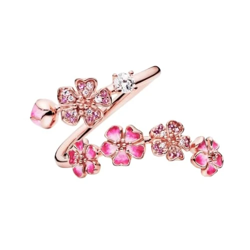 Offerta a tempo: Pesca ciliegio fiore anello, fiore regolabile gioielli per le donne (Pink) - 39% da 23.98 € a 14.59 €