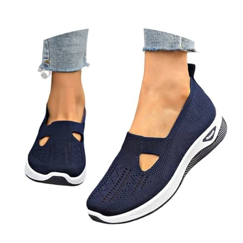 Offerta a tempo: Scarpe Ortopediche Donna Pianta Larga Sanitarie da Corsa Scarpe Slip On Senza Lacci Morbida Sneakers da Ginnastica Traspirante Antiscivolo Leggere Sneakers da Corsa Estive Comode - 0.00% da 15.99 € a 15.99 €