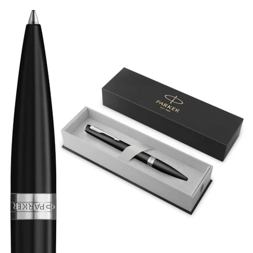Offerta a tempo: PARKER Meridian Penna a sfera | Lacca nera opaca con rifiniture cromate | Punta media | Penna da scrittura e Materiali per Cancelleria | Inchiostro blu | Confezione regalo di lusso - 0.00% da 35.76 € a 35.76 €