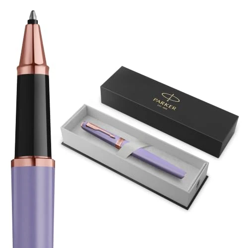 Offre limitée : Parker Meridian Stylo roller | Laque lilas avec bordures or rose | Plume fine | Stylos pour l'écriture et Fournitures de papeterie | Encre noire | Boîte cadeau de luxe de 65.00 € à 65.00 € (0.00% de remise)