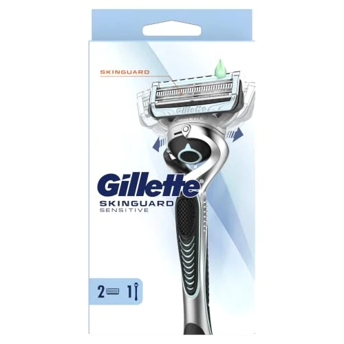 Offerta a tempo: Gillette Skinguard Sensitive Flexball Rasoio Barba Uomo, 2 Lamette, Grigio - 20% da 14.99 € a 11.99 €
