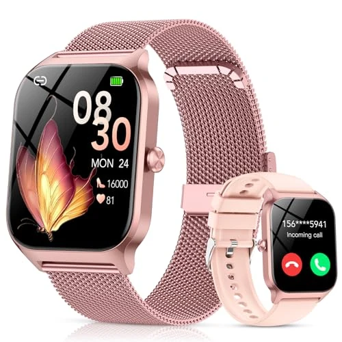 Oferta limitada: Reloj Inteligente Mujer con Llamadas Bluetooth y Asistente IA, Whatsapp Notificaciones,1.85" HD Smartwatch Mujer con SpO2/Pulsómetro/Monitor de Sueño,120+ Modos Deportes para iPhone Android,2 Correas de 129.99 € a 35.99 € (ahorro 72%)