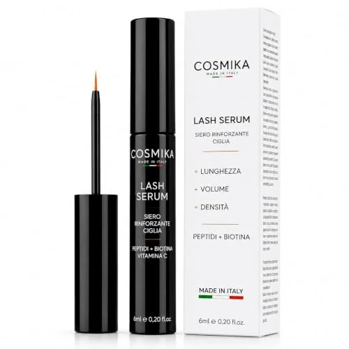 Offerta a tempo: Siero Professionale Ciglia 6ML, Allungante, Rinforzante e Volumizzante per Crescita Intensiva con Peptidi, Biotina e Vitamina C - MADE IN ITALY - 49% da 38.90 € a 19.99 €