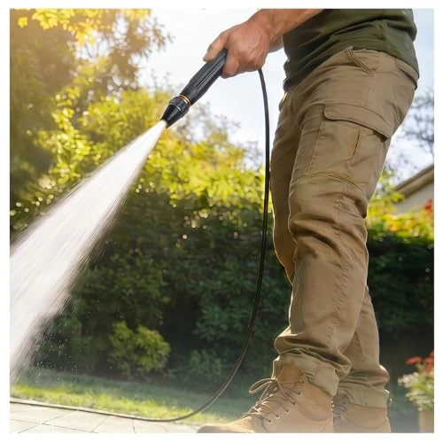 Ugello Spruzzatore ad Alta Pressione Regolabile, Testa Spruzzatrice per Tubo da Giardino con Attacco in Ottone, 3 Modalità di Spruzzatura per Lavaggio Auto, Irrigazione Giardino, Pulizia Terrazzi (2)