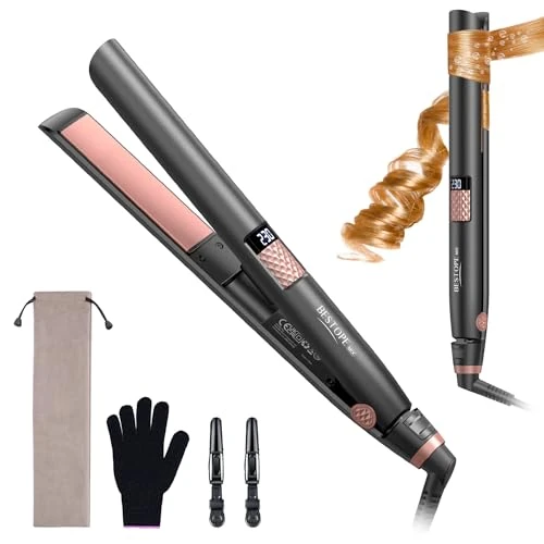 Oferta limitada: BESTOPE MIX Plancha de Pelo 2 en 1 Alisador y Rizador,Rosa Y Negro de 26.99 € a 26.99 € (ahorro 0.00%)