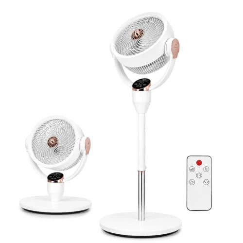 Offerta a tempo: Ventilatore a Piantana Silenzioso 23 dB con Motore DC, Circolatore d'Aria 3D Oscillante, 6 Velocità, Telecomando, Controllo Vocale Smart, Timer, Altezza Regolabile, 2 in 1 per Casa e Ufficio - 0.00% da 69.90 € a 69.90 €