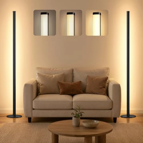 Oferta limitada: VASAGLE Conjunto de 2 Lámparas de Pie LED, Regulable, 3000K, Negro Mate de 72.99 € a 72.99 € (ahorro 0.00%)