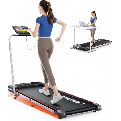 Offerta a tempo: Tapis Roulant Elettrico Piehevole 12 km/h, RUNIMON 6 IN 1 Tapis Roulant Salvaspazio, Tapirulan con Inclinazione 9%, 2.5HP, App, Telecomando e Doppio Display LED (Silver/Blue) - 24% da 299.99 € a 227.99 €