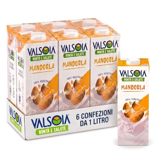 Offerta a tempo: Valsoia Bevanda Mandorla Drink 6 x 1L - 100% Vegetale, Senza Lattosio - 0.00% da 13.99 € a 13.99 €