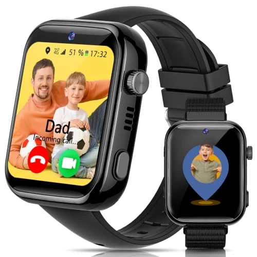 Tijdelijke aanbieding: AIMIUVEI 4G Smartwatch voor kinderen met oproepen, videogesprekken, voice-chat, wifi, GPS, SOS, SMS, waterdicht, IP68, schoolmodus en stappenteller, kindersmartwatch met 4,6 cm (1,83 inch) HD-display van 98.02 € naar 98.02 € (0.00% 