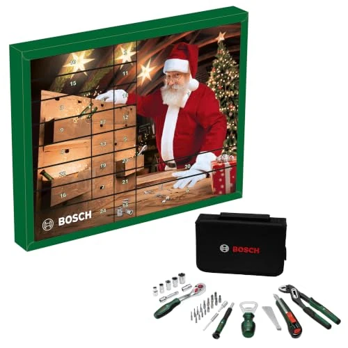 Offre limitée : Bosch Calendrier de l’Avent 2026, Coffret 44 pièces | pince multiprise 176 mm, tournevis porte-embouts de précision, cutter 9 mm, cliquet ¼", décapsuleur et 38 accessoires de 59.99 € à 42.40 € (29% de remise)