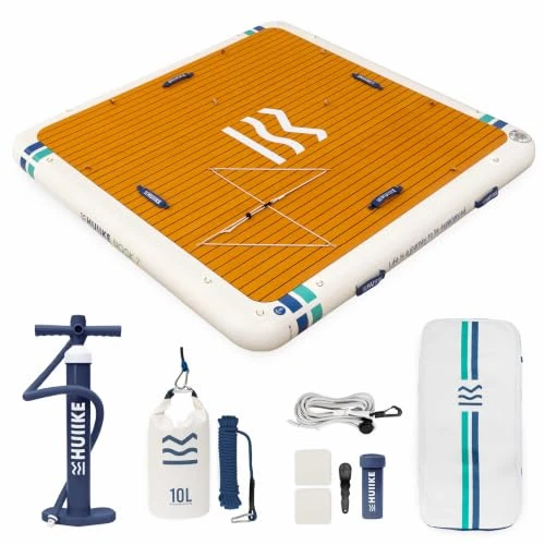 Oferta limitada: HUIIKE Plataforma Flotante Hinchable de 2,15 x 2,15 m, 4 Personas hasta 280 kg, Superficie Antideslizante y Accesorios Incluidos, Inflador, Ancla de Arena, Mochila. Isla Inflable para Niños y Adultos de 279.99 € a 279.99 € (ahorro 0.00%)