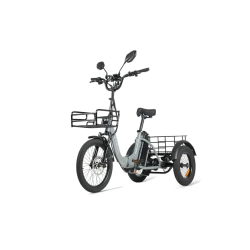 Offerta a tempo: cysum Triciclo elettrico per adulti AG1 Pro, dotato di batteria da 48 V e 20 Ah, con un'autonomia fino a 150 chilometri; biciclette pieghevoli e da carico, dotate di NFC e funzione di retromarcia - 6% da 1699.00 € a 1599.00 €