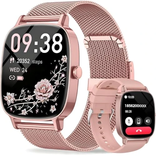 Offerta a tempo: coioc Smartwatch Donna,2 Cinturini,Risposta/Effettuazione Chiamate,Schermo Ultra Nitido1.85'' HD,Fitness Tracker Frequenza Cardiaca/Sonno/SpO2,Compatibile IOS/Android,120+Modalità Sportive,IP68 - 64% da 99.99 € a 35.99 €
