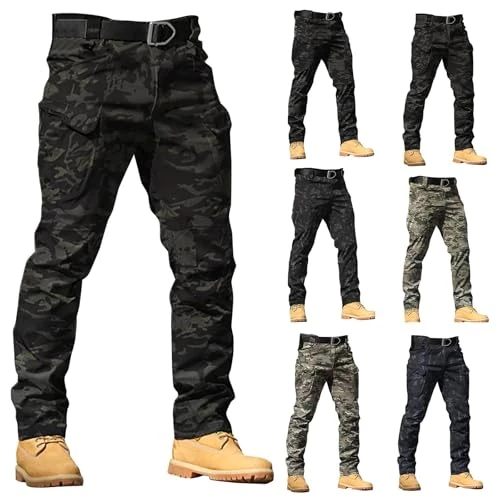 Offerta a tempo: kaxnheye Pantaloni da Lavoro Uomo e Pantaloni Cargo Uomo – Trekking Sportivi, Elasticizzati, Tattici Militari, Impermeabile, con Tasche Multiple, per Caccia e Outdoor - 0.00% da 25.98 € a 25.98 €