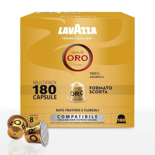 Offerta a tempo: Lavazza, Qualità Oro, 180 Capsule Alluminio Compatibili Nespresso Original - 10% da 58.89 € a 52.99 €