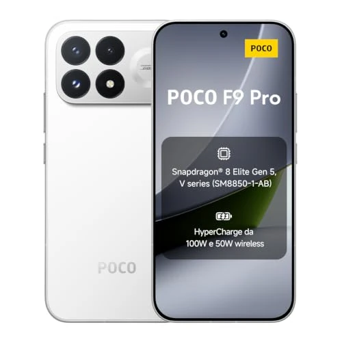 Offerta a tempo: POCO F9 Pro, Smartphone 12+512GB, Bianco, Batteria 6330mAh, HyperCharge100W - 20% da 999.90 € a 799.90 €