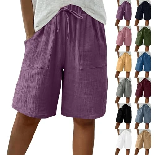 Offerta a tempo: pantaloncini bermuda donna estivi Pantaloni baggy dritti Pantaloncini - 0.00% da 39.98 € a 39.98 €