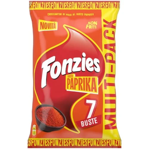 Offerta a tempo: Fonzies Paprika, Croccantini di Mais Non fritti, Multipack (7 bustine da 23,5g), 164,5 g - 0.00% da 2.49 € a 2.49 €