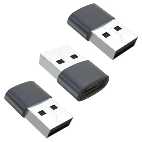 Offerta a tempo: YISH Adattatore USB C USB - Adattatore Presa USBC Femmina a Maschio USBA Trasferimento Dati e Ricarica Rapida Compatibile con iPhone 17 16 15 iPad iWatch Galaxy S26 S25 S24 MacBook Laptop (3 Pezzi) - 0.00% da 6.99 € a 6.99 €