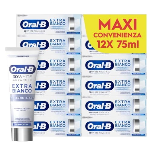 Offerta a tempo: Oral-B Dentifricio Sbiancante 3D White Advanced Extra Bianco 12x75ml - 0.00% da 24.99 € a 24.99 €